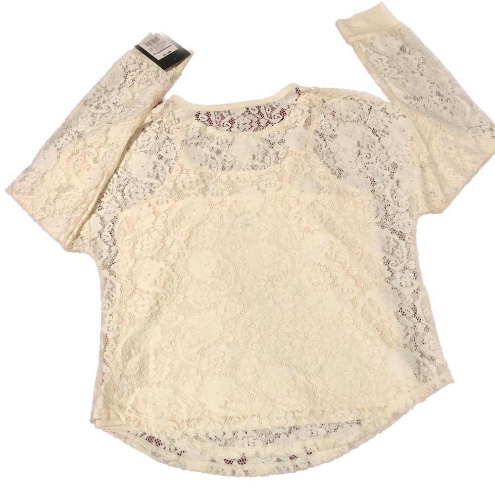 Art Class Lace Long Sleeve Blouse Camisole Girls Size M (7-8) - Picture 3 of 7